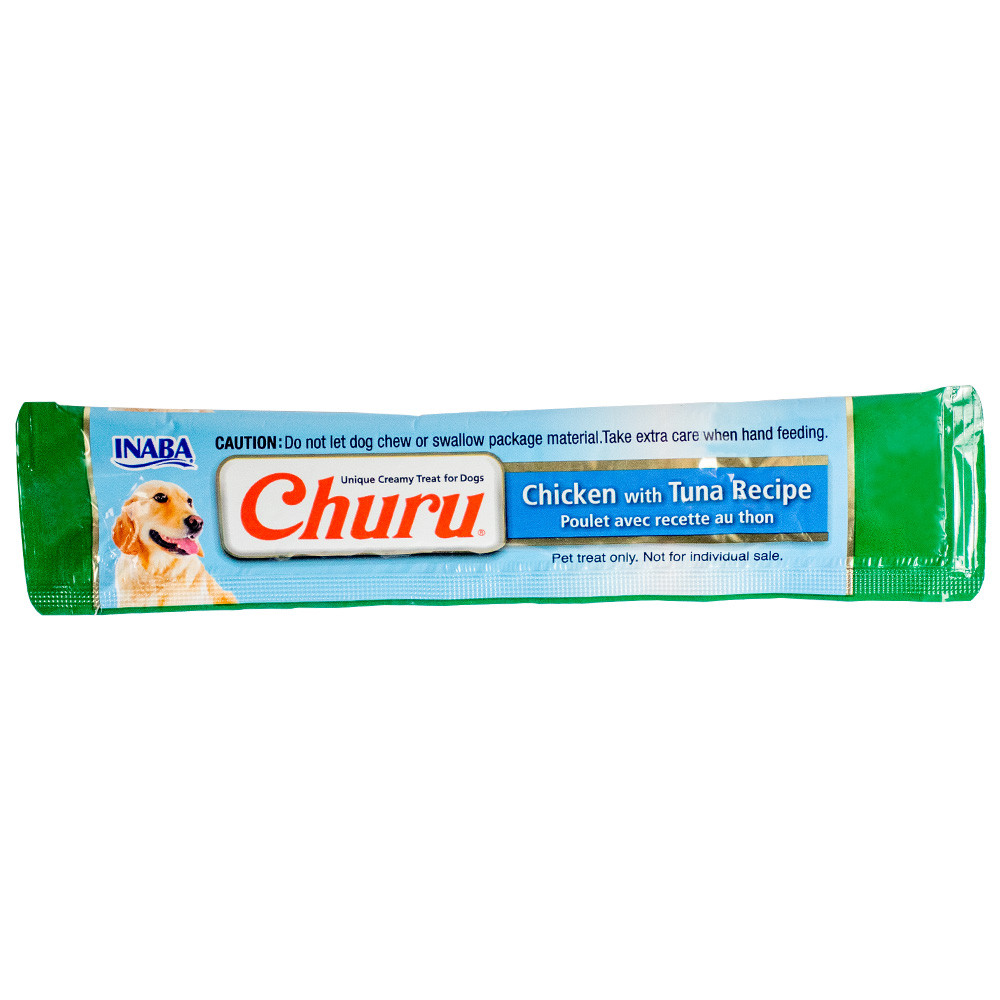 Ласощі для собак вершкова паста в стіках з куркою та тунцем INABA Churu 1 шт/14 г