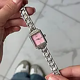 Skmei 2315SIPK Silver-Pink Сріблястий жіночий годинник прямокутної форми з металевим браслетом, фото 6