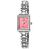 Skmei 2315SIPK Silver-Pink Сріблястий жіночий годинник прямокутної форми з металевим браслетом, фото 4
