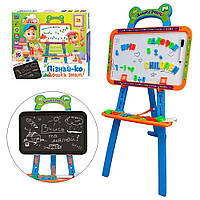 Дошка мольберт для крейди та маркера Дитячий TK Group 12660 Двосторонній магнітний З буквами та цифрами