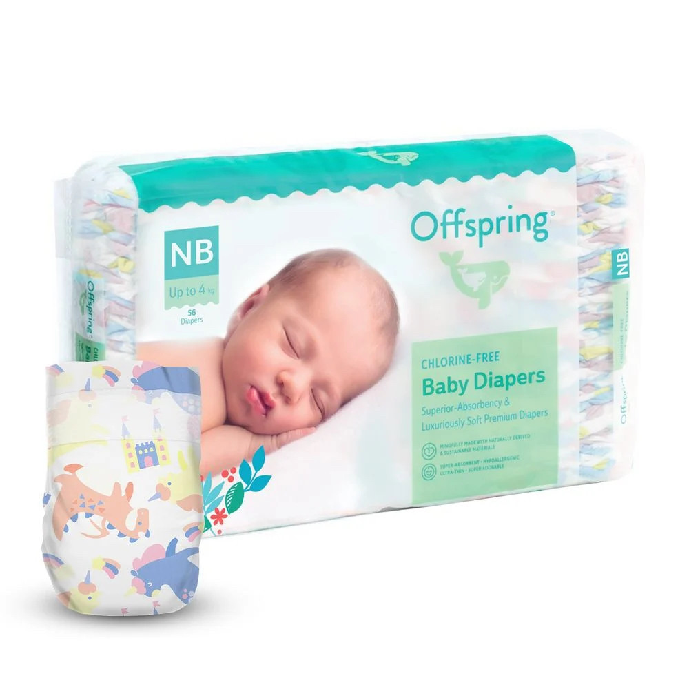 Підгузки Offspring FairyTale, розмір 1 (NB), до 4 кг, 56 шт.