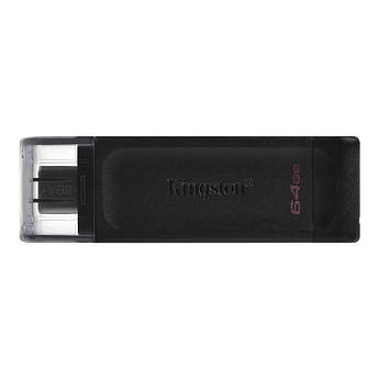 Компактний USB3.2 Type-C флешнакопичувач Kingston DataTraveler 70 64 GB Black — зручне та надійне сховище да
