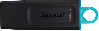 Багатофункціональний флешнакопичувач USB3.2 Kingston DataTraveler Exodia 64 GB Black/Teal — швидкість і надійність