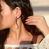 Жіночі сережки "Вишукані лінії " , цвяшки, колір срібло, фото 2