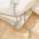 Жіночі сережки "Вишукані лінії " , цвяшки, колір срібло, фото 3