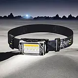 Налобний ліхтарик Police PL-131 (жовтий+білий+червоний) акумуляторний з магнітом Type-C Black (7_01536), фото 3