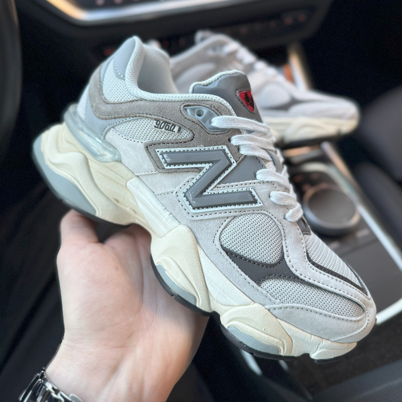 Жіночі кросівки New Balance 9060 Rain Cloud Grey весна осінь демісезонні cірі. Живе фото, фото 1