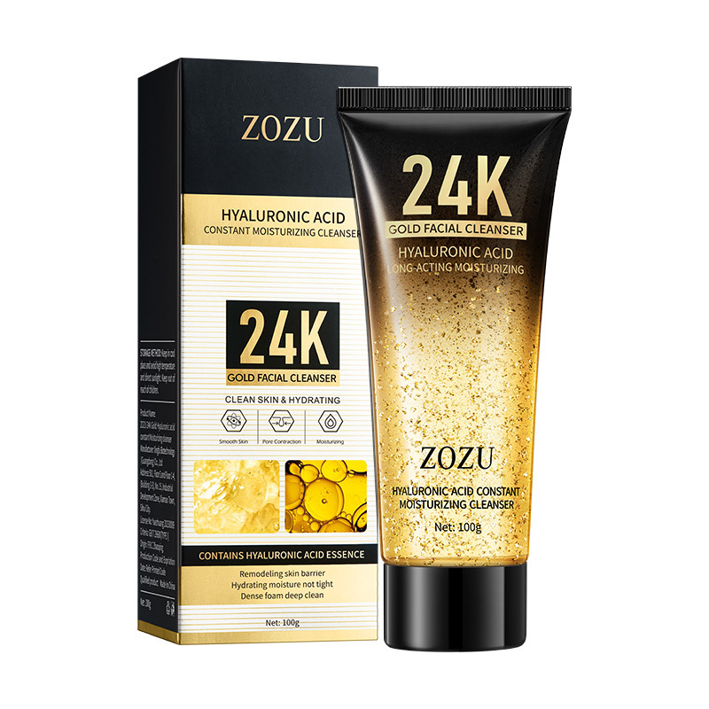 Пінка для вмивання ZOZU 24К Gold з гіалуроновою кислотою 100 г