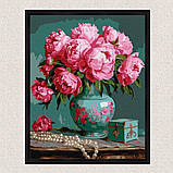 Картина за номерами Квіти. Рожеві півонії у вазі 30*40 см Ідейка KHO 5711, фото 4
