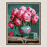 Картина за номерами Квіти. Рожеві півонії у вазі 30*40 см Ідейка KHO 5711, фото 5