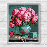 Картина за номерами Квіти. Рожеві півонії у вазі 30*40 см Ідейка KHO 5711, фото 6