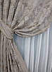 Комплект (2шт. 1,45х2,7м.) жакардових штор "Мармур Al3". Колір світло-сірий з мокко. Код 1596ш 33-0476, фото 5