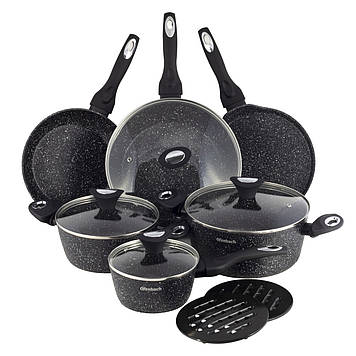 Набір кухонного посуду Ofenbach KM-100520 12 предметів з антипригарним мармуровим покриттям