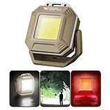 Портативний LED ліхтарик RIAS PL-411 COB (білий+червоний+жовте світло) акумуляторний Type-C Brown (7_01535), фото 2