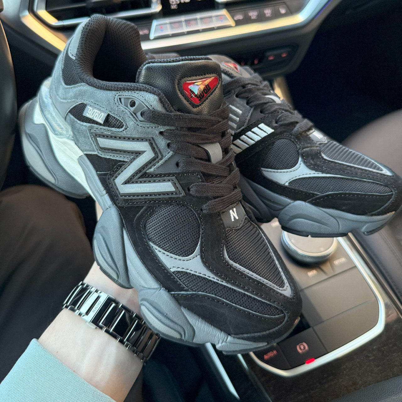 Жіночі кросівки New Balance 9060 Black Grey весна осінь демісезонні чорні. Живе фото, фото 1