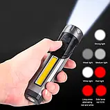 Ліхтар 508-OSL+COB(white+red), Li-Ion акумулятор, поворот на 90º, магніт, ЗУ Type-C (7_01534), фото 6