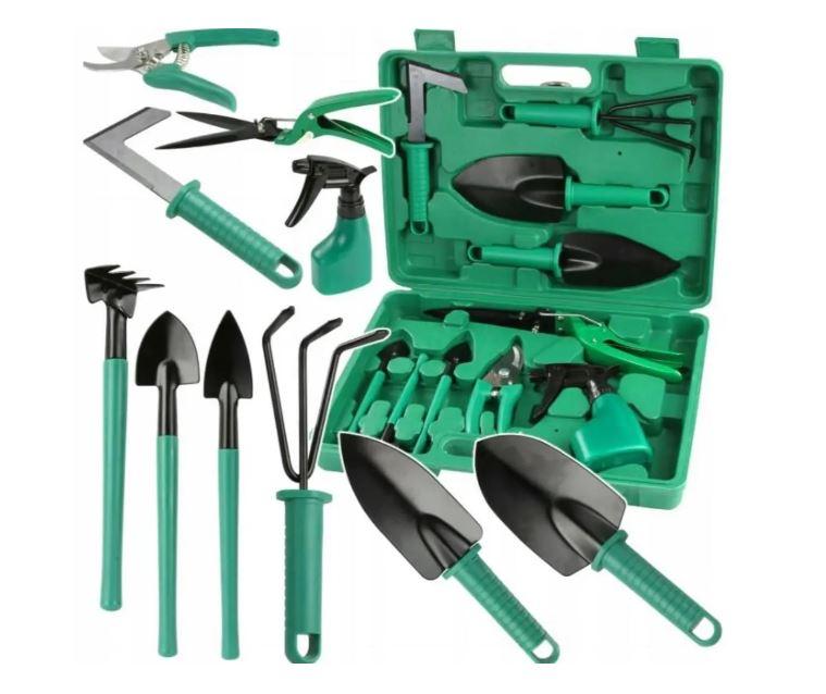 Набір садових інструментів 10 в 1 з валізою MAR-POL M83053, інвентар для городу та саду, фото 1