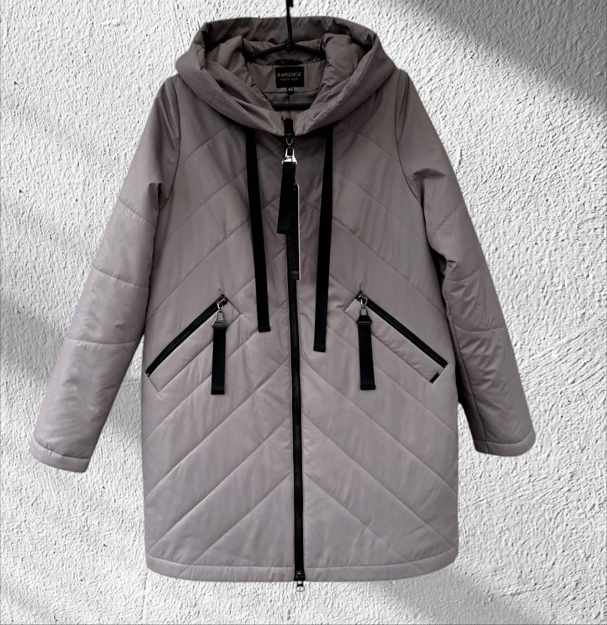Жіноча демісезонна подовжена куртка, фабрична якість, 46р., див. виміри в описі товару - фото 1 - id-p2486128802
