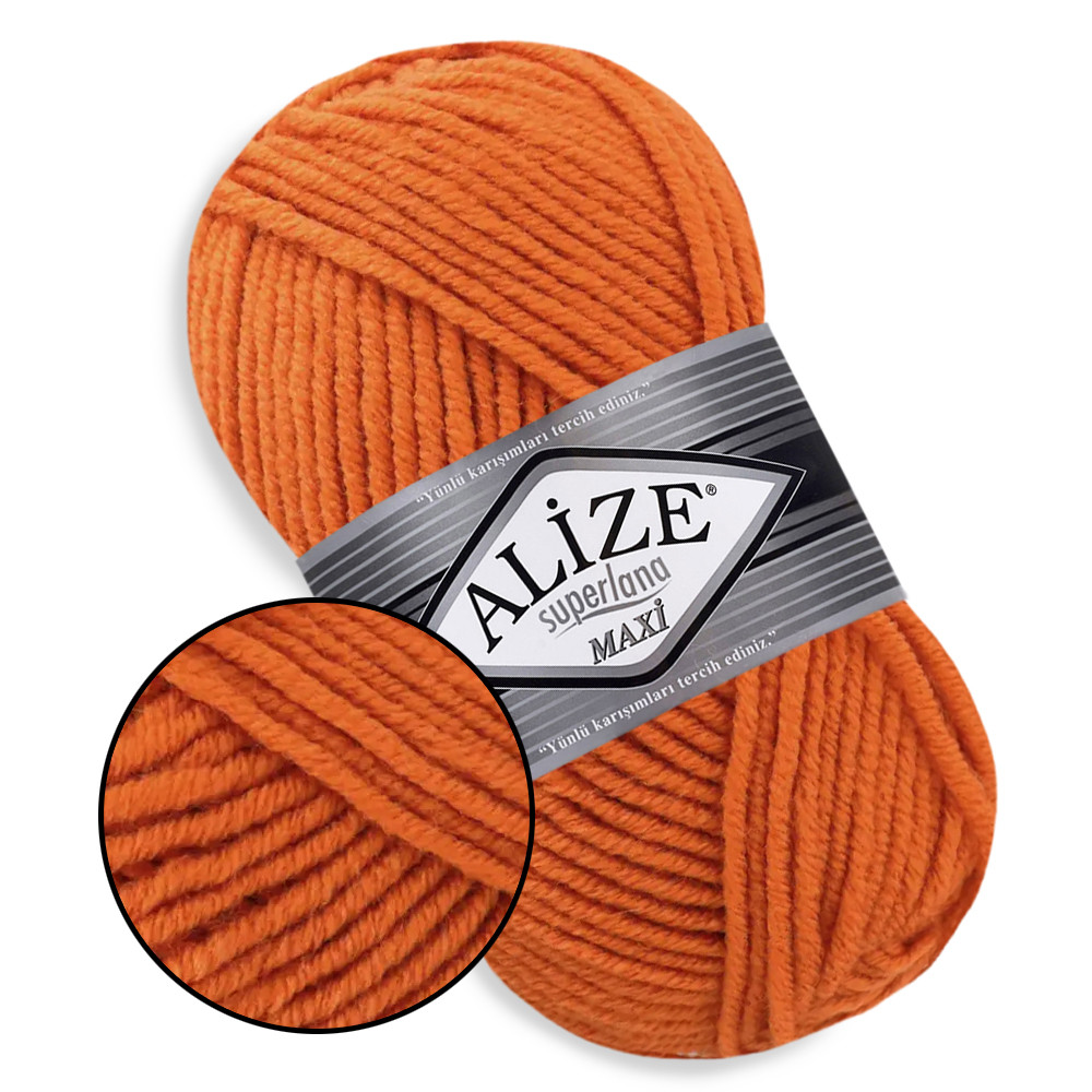 Alize Super Lana Maxi, Помаранчевий №225, фото 1