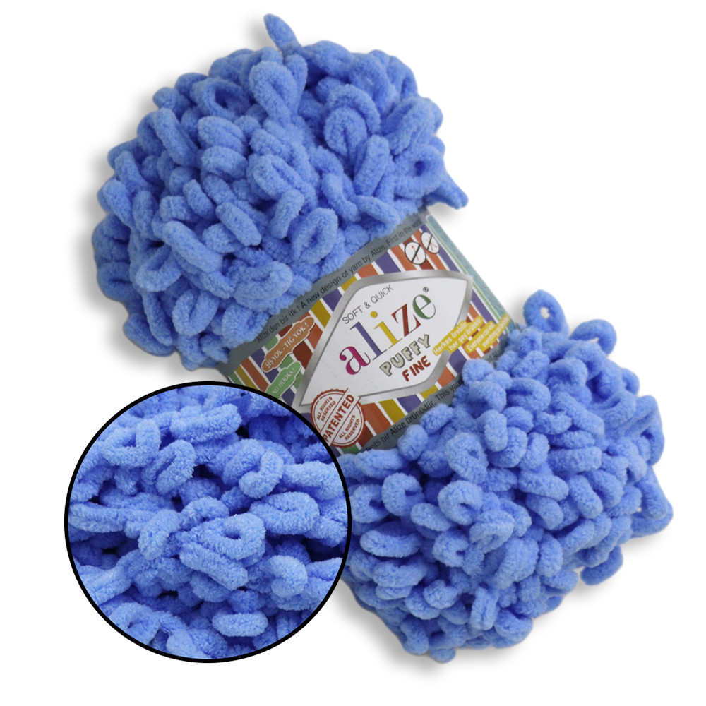 Alize Puffy Fine NEW, Блакитний №112, фото 1
