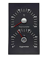 Термогігрометр для лазні 2 в 1, Чорний алюміній PSP T017