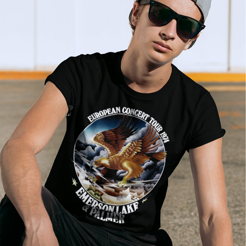 Футболка унісекс Emerson Lake and Palmer (European Concert Tour) XS чорний, фото 1