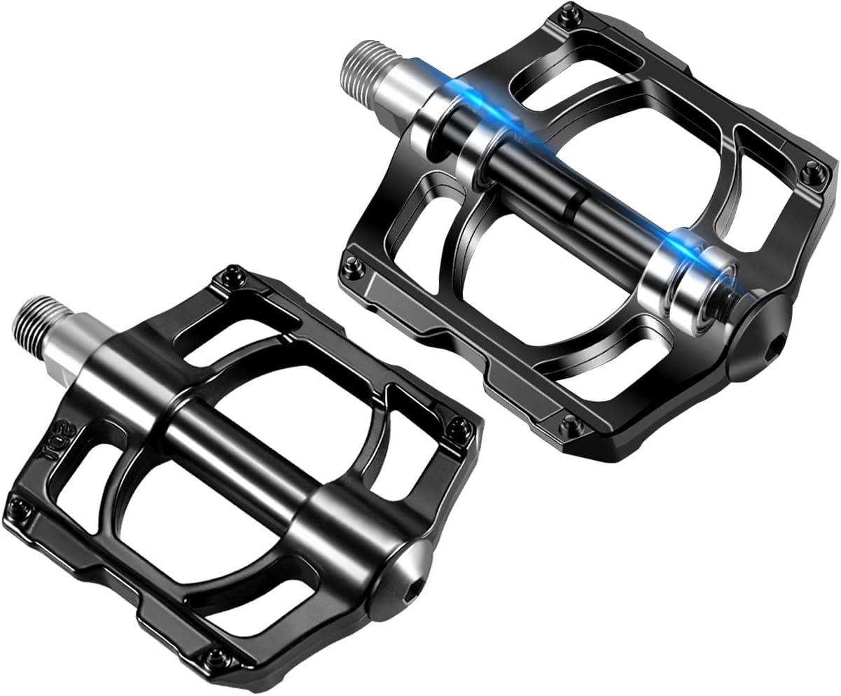 Педалі велосипедні з алюмінієвого сплаву на 4-х пром-підшипниках чорні Pedal, фото 1