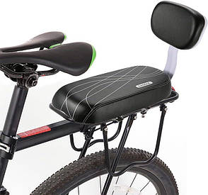 Дитяче сидіння на багажник велосипеда чорне зі спинкою та підставками для ніг Saddle