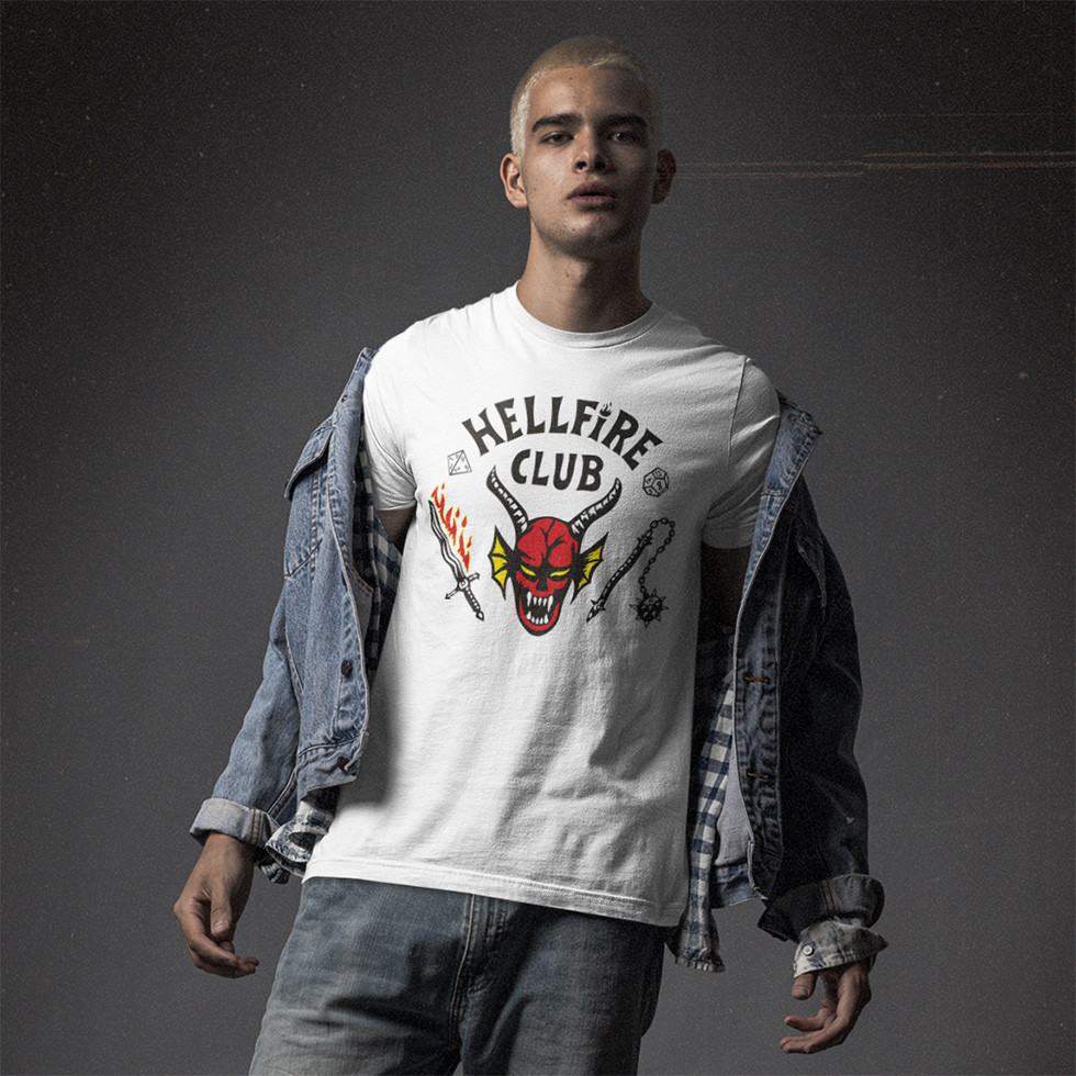 Футболка унісекс Stranger Things (Hellfire Club Logo) XS білий, фото 1