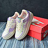 Жіночі кросівки Nike Air Force 1 Shadow кольорові Найк Форс Шадоу біло-фіолетові кольорові шкіряні для дівчат, фото 3
