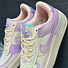 Жіночі кросівки Nike Air Force 1 Shadow кольорові Найк Форс Шадоу біло-фіолетові кольорові шкіряні для дівчат, фото 5