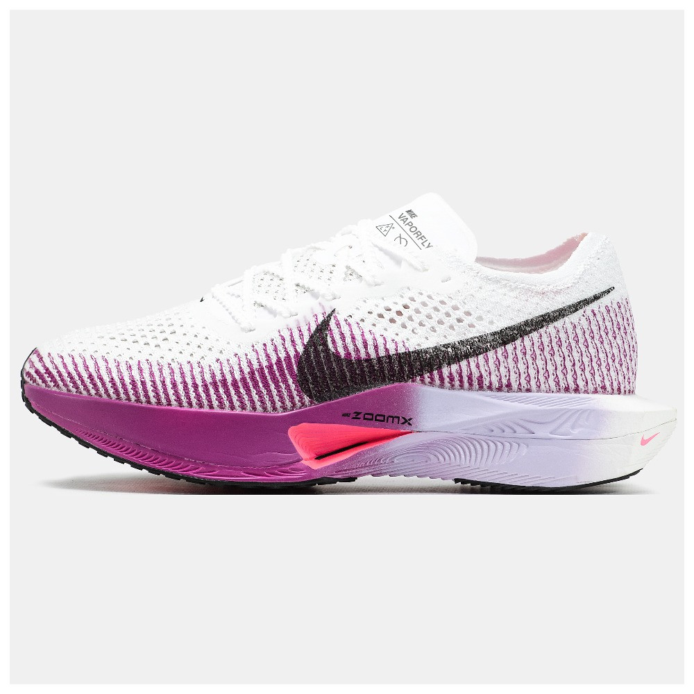 Жіночі кросівки Nike Air ZoomX VaporFly Next% 3 White Purple Black, біло-фіолетові кросівки найк аір зум вапорфлай 3