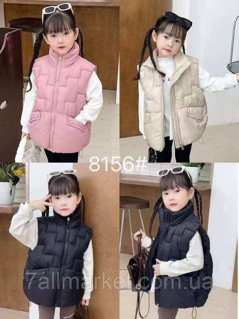 Жилетка дитяча демісезонна оверсайз на дівчинку 110-150 см (3цв) "DFK" недорого від прямого постачальника