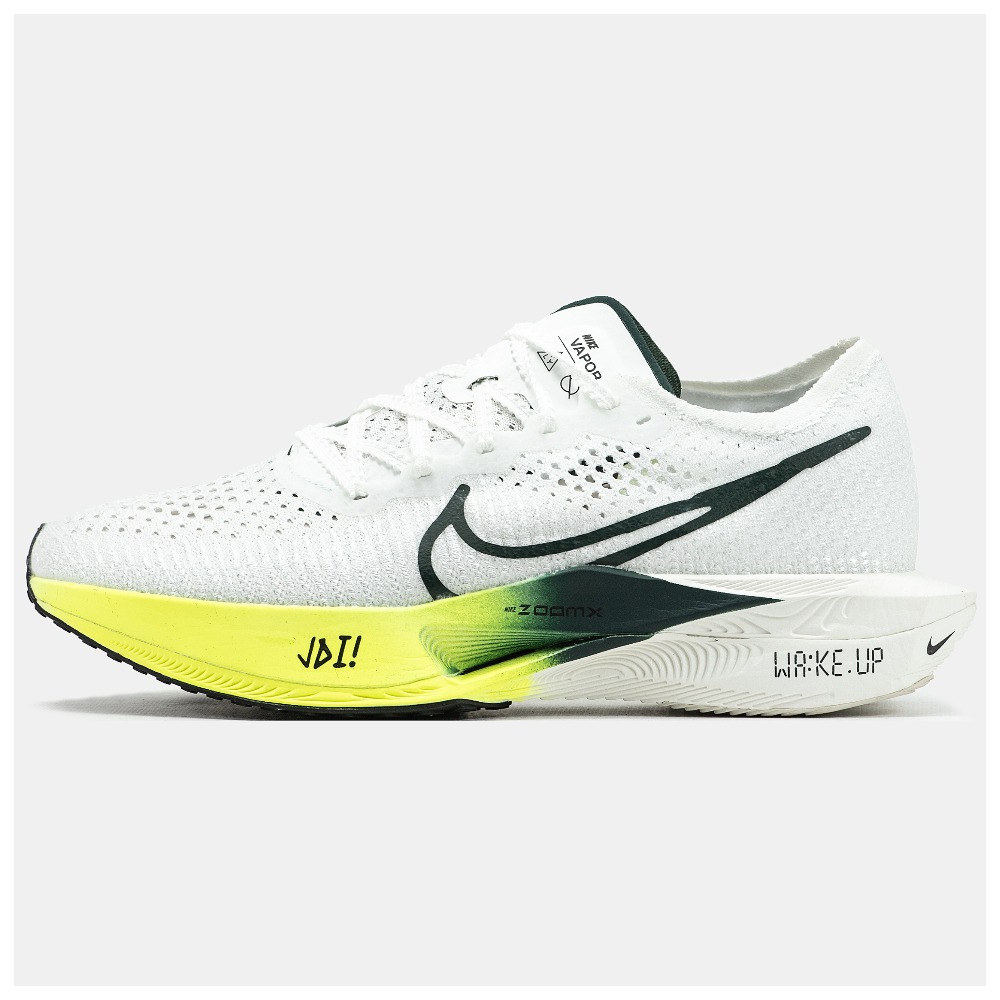 Чоловічі / жіночі кросівки Nike Air ZoomX VaporFly Next% 3 White Yellow, жовто-білі кросівки найк аір зум вапорфлай 3