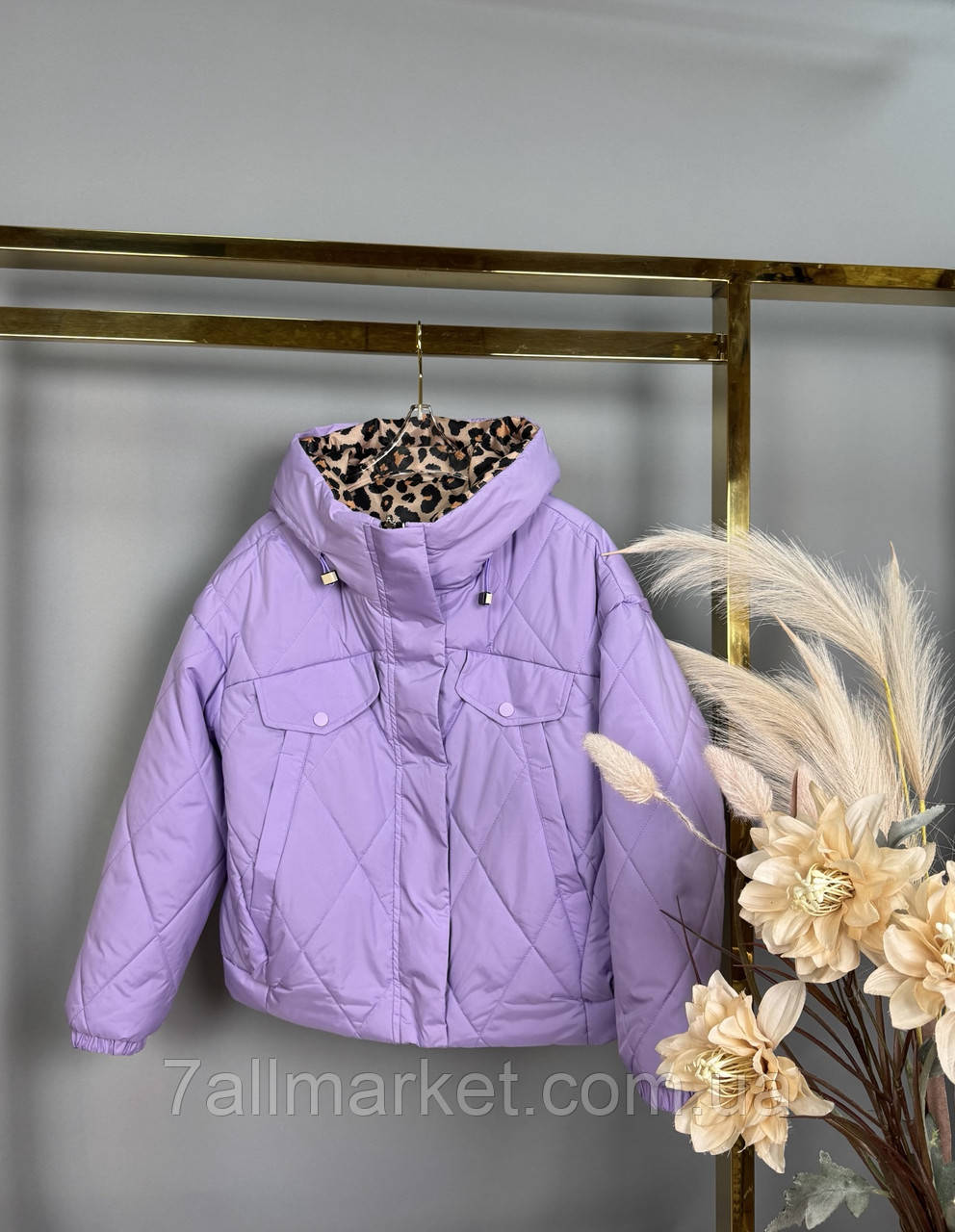 Куртка підліткова демісезонна двостороння на дівчинку 146-170 см (2кв) "DFK" недорого від прямого постачальника