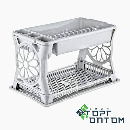 Сушарка для посуду пластик двоярусна (47*30*28 см) Papatya TA-135