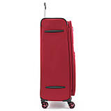 Валіза велика L тканина червона 77х48х31+5см/112л/3.8кг/Snowbal 21505, фото 4