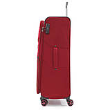 Валіза велика L тканина червона 77х48х31+5см/112л/3.8кг/Snowbal 21505, фото 5