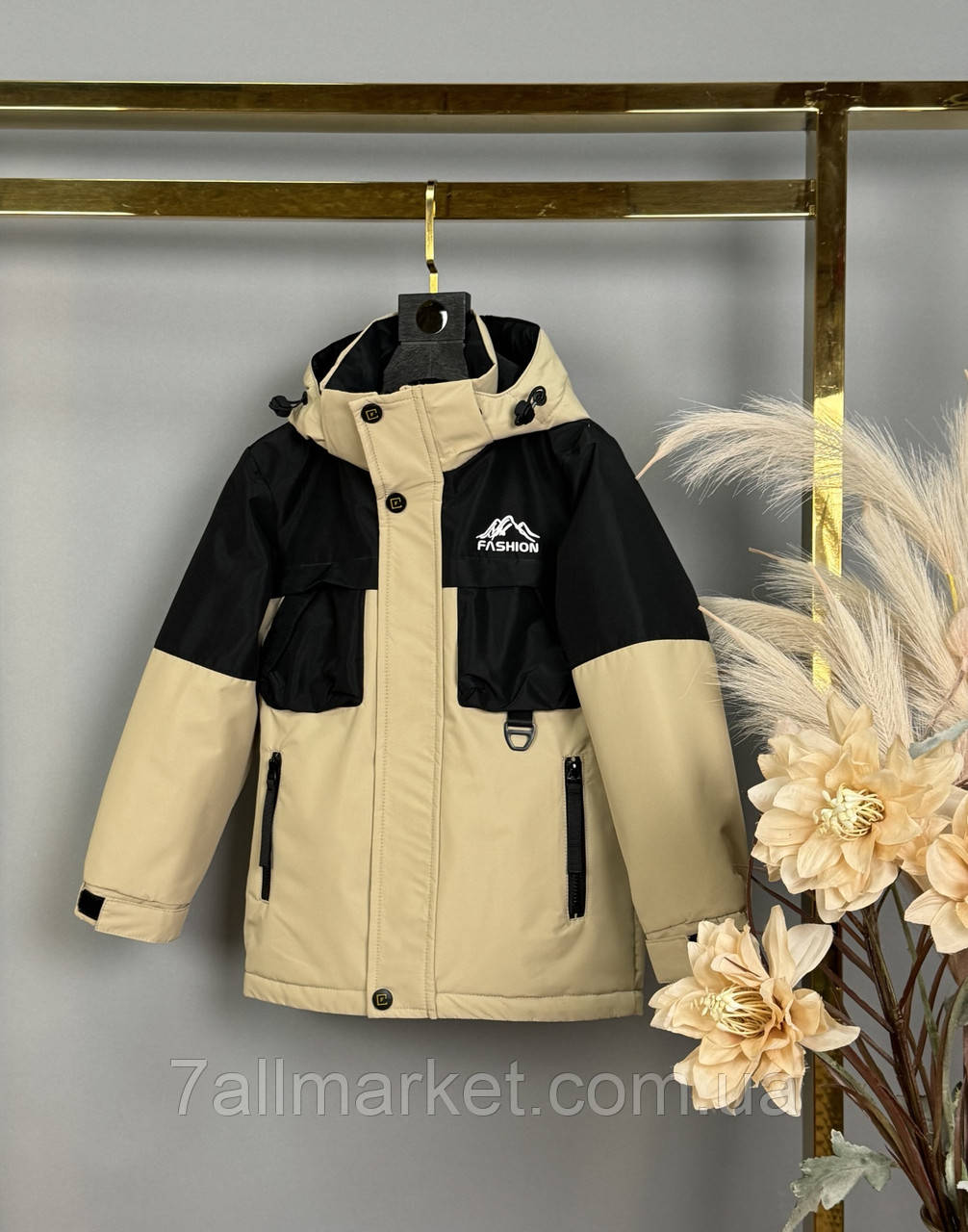 Куртка дитяча демісезонна з капюшоном на хлопчика 104-128 см (3цв) "DFK" гуртом від прямого постачальника