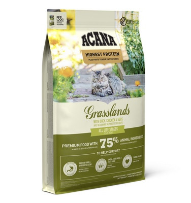 Сухий корм для кошенят та кішок Acana (Акана) Grasslands for Cat з м'ясом качки, курча, індички та білої риби 4.5 кг
