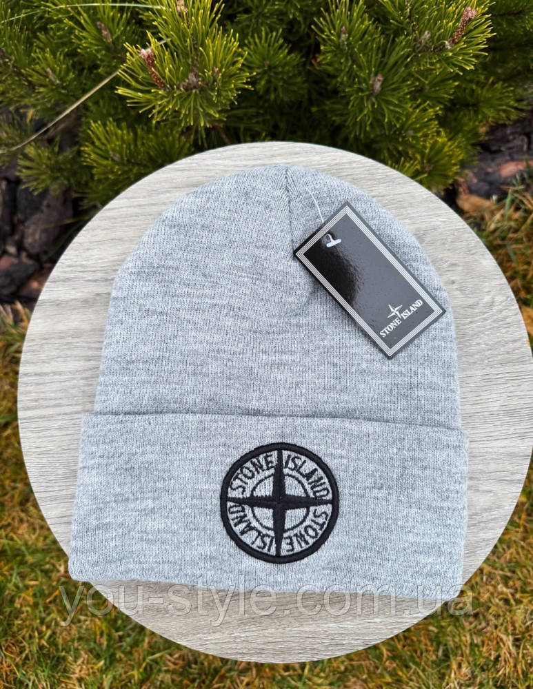 Шапка Stone Island classic сіра