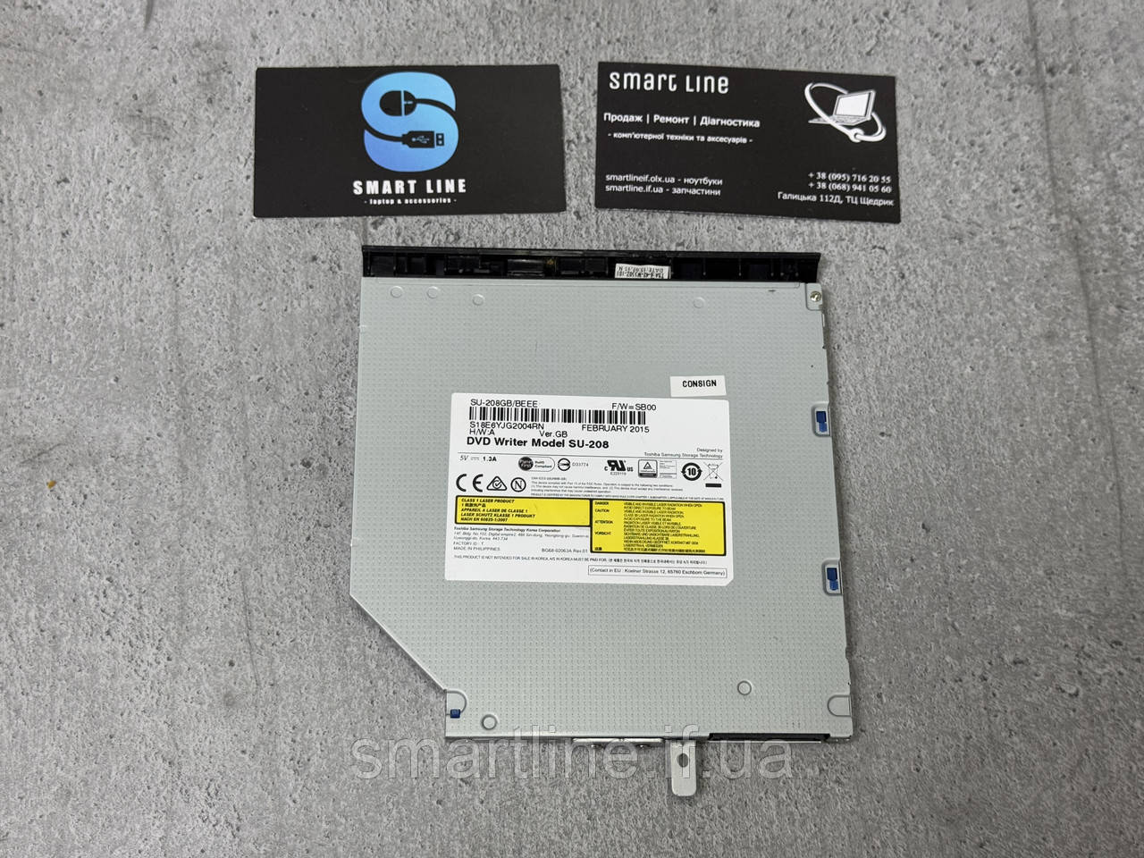 Оптичний DVD привод для ноутбука Clevo W550SU | 6-42-w550z-101, фото 1