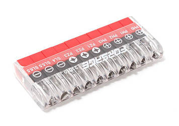 Набір біт 1/4" 10пр. (PH.0,1,2,3, PZ.1,2,3, SL4,5.5,6.5мм - 25ммL)
