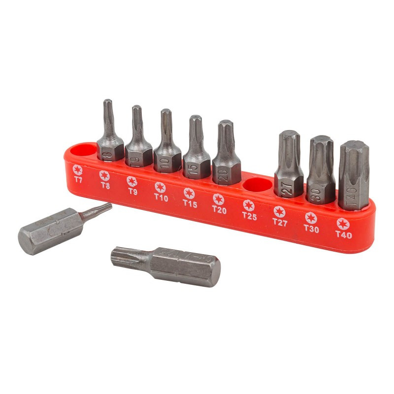 Набір біт 10пр. 1/4" Torx (T10, T15, T20, T25, T27, T30, T40, T7, T8, T9; L-25мм)