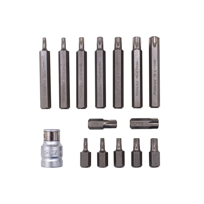Набір біт 15пр. 1/2" Torx з бітотримачем (T20, T25, T30, T40, T45, T50, T55; L-75мм)