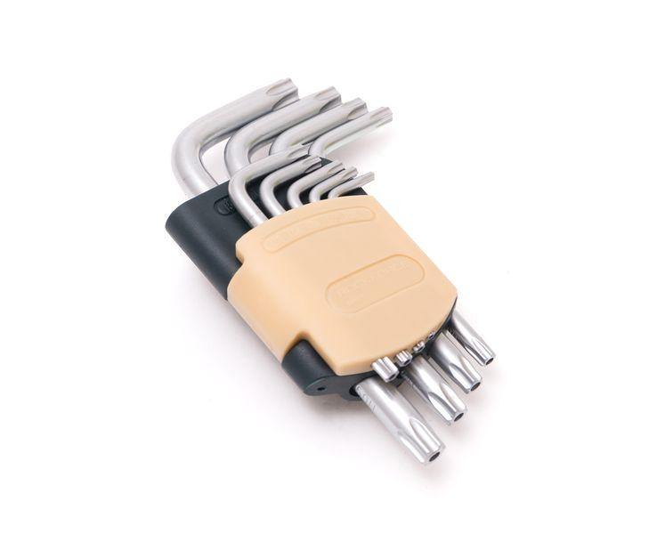 Набір ключів TORX Г-подібних з отвором, 9пр. (Т10Н, Т15Н, Т20Н, Т25Н,Т27Н, Т30Н, Т40Т, Т45Н,Т50Н),