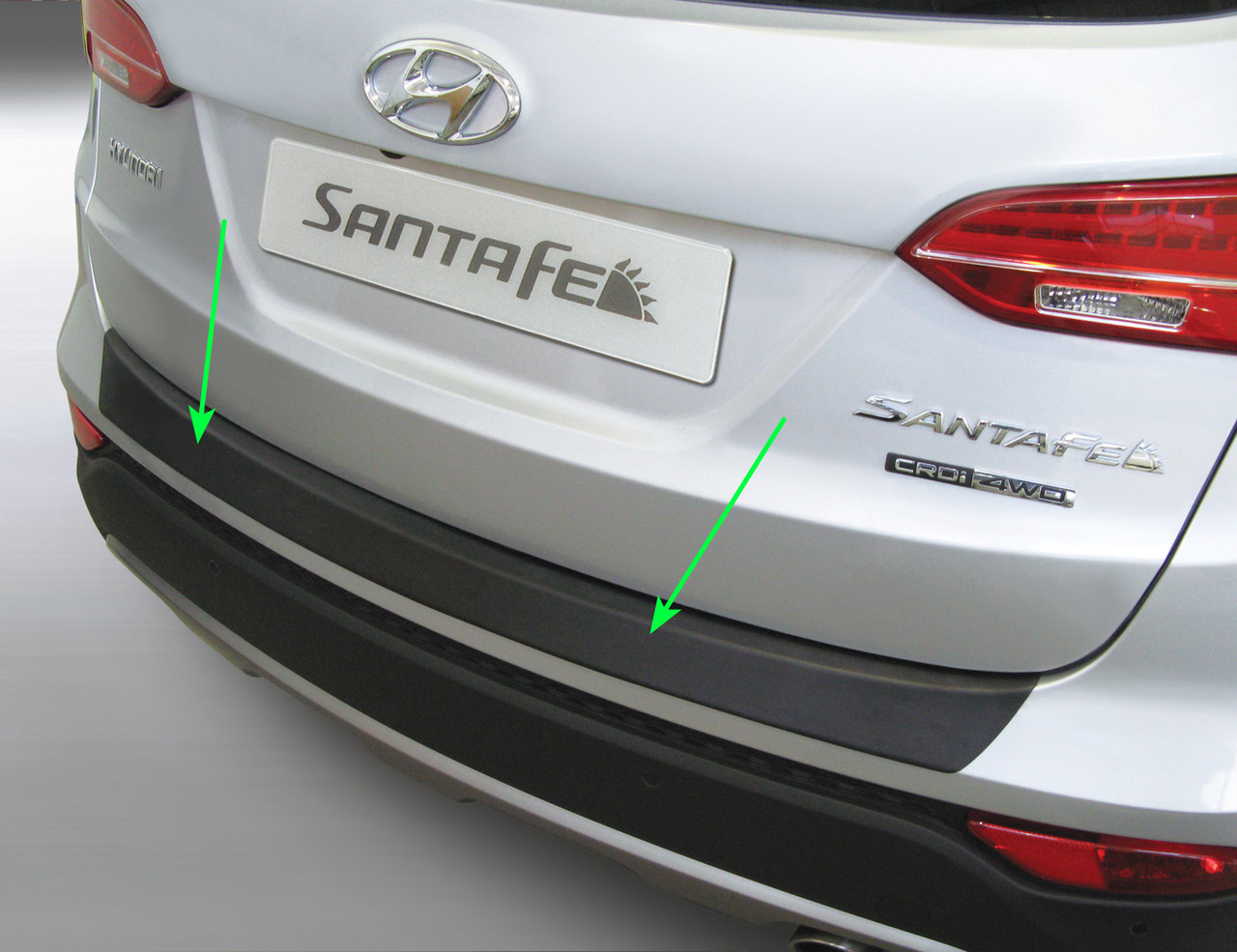 Пластикова захисна накладка на задній бампер для Hyundai Santa Fe Mk3 2012-2015