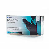 Рукавички нітрилові текстуровані M-size Medicom SafeTouch Advanced Black (чорні),100шт/уп-1187P, фото 2