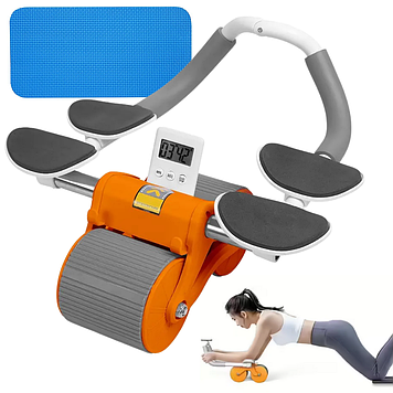 Домашній тренажер для преса і зміцнення спини ролик колесо з упорами для ліктів з цифровим екраном Wheel