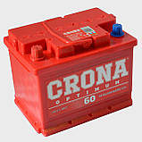 Акумулятор автомобільний 60Ah CRONA (червоний) (+/-) EN520  (14 кг) 242x175x190, фото 2
